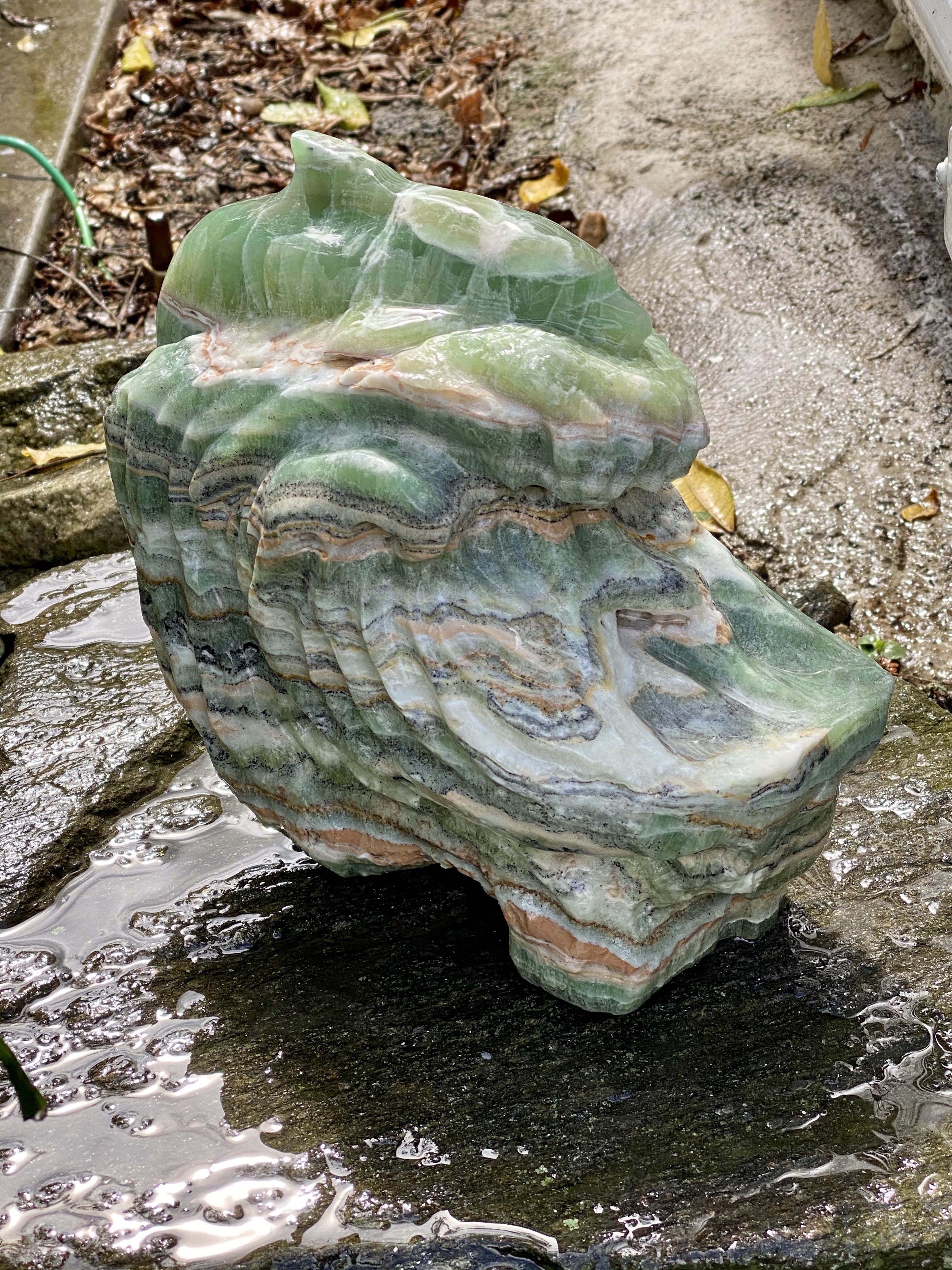 Porpoise Cresting Wave — Pakistan Banded Green Onyx